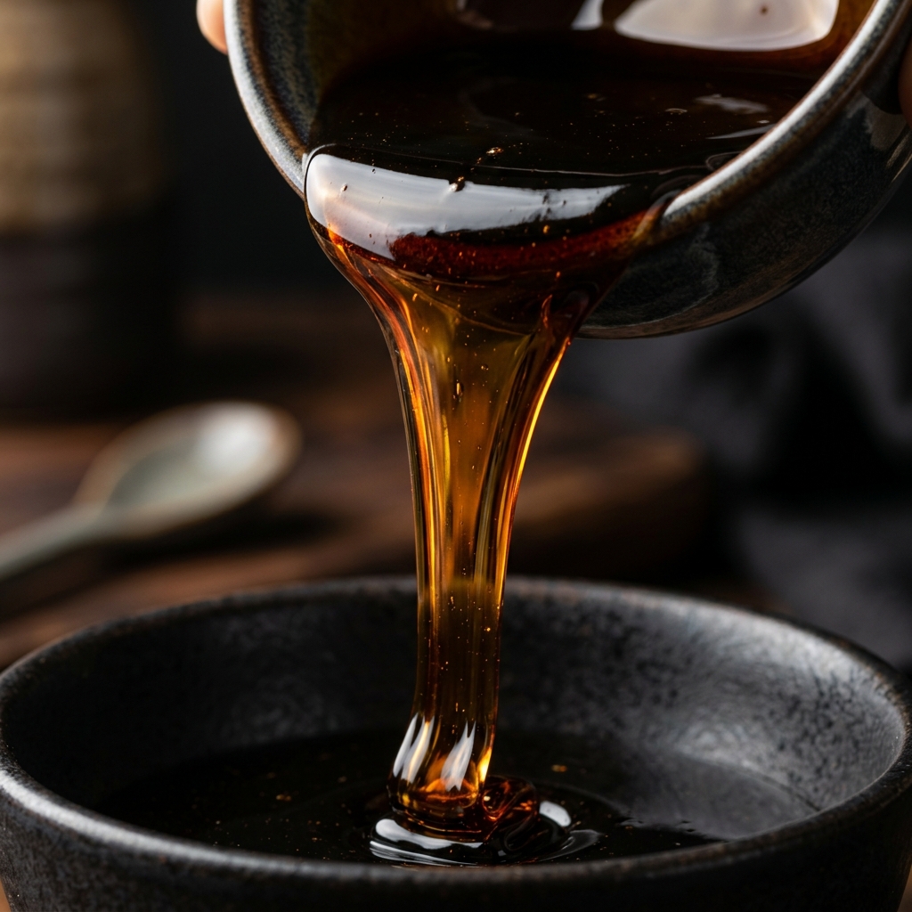 Rich dark pouring molasses